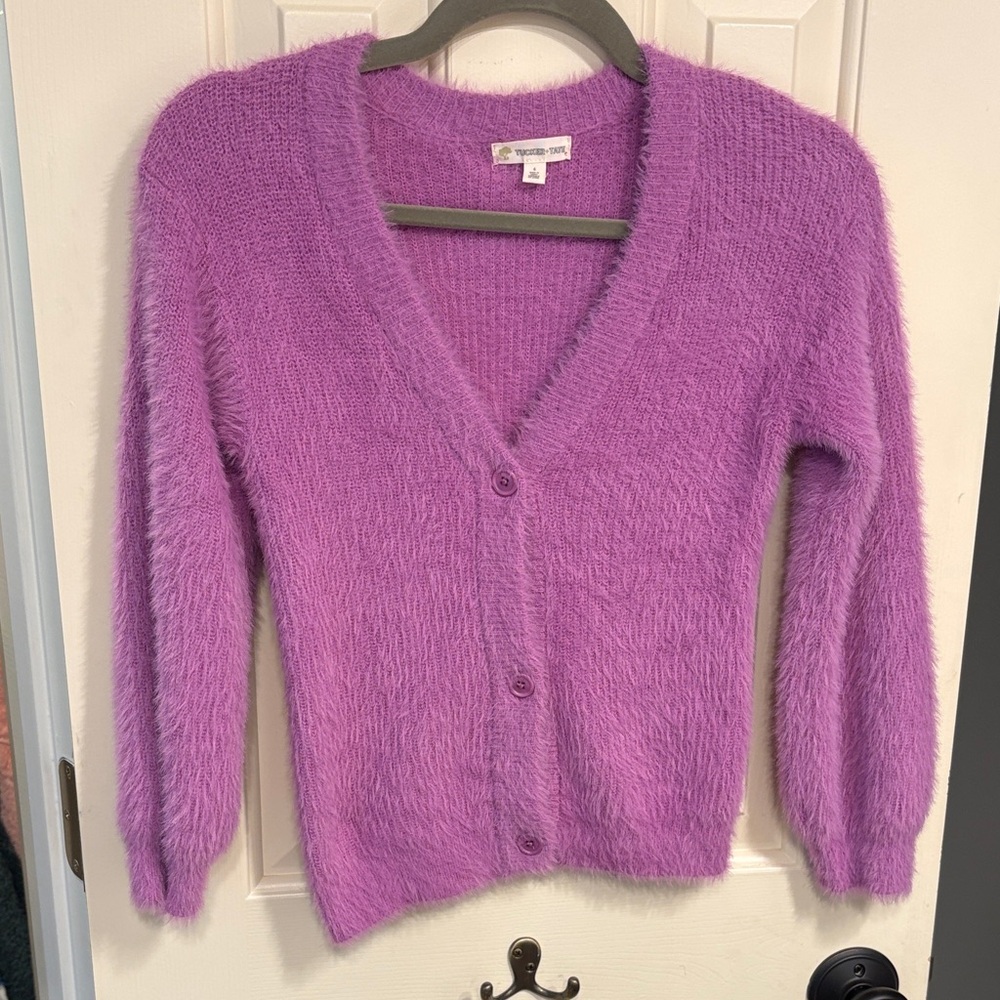 Tucker + Tate - size 6 - Faux Fur Knit Sweater - Purple - Brand New -Never Worn